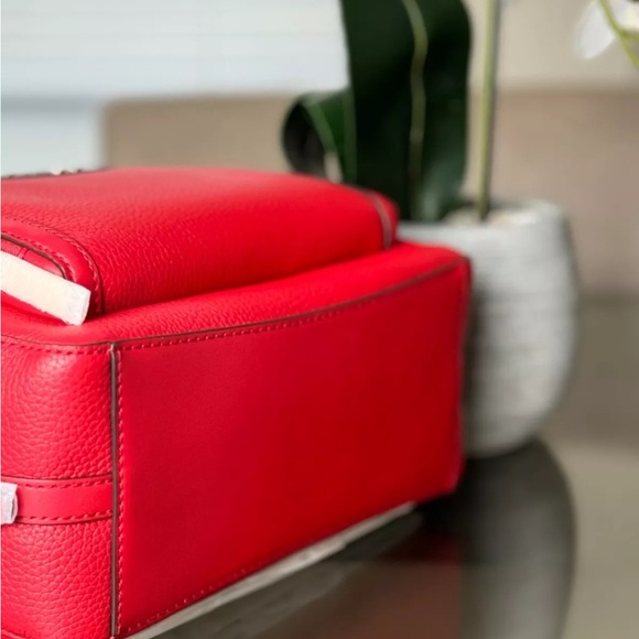 MICHAEL KORS JAYCEE MEDIUM ZIP POCKET LEATHER BACKPACK BRIGHT RED - Picture 7 of 7